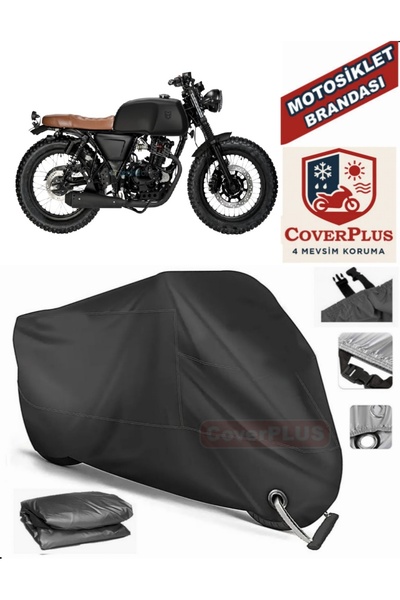 MotoEN قفل أسود متوافق مع Mutt Akita 250 Motor Tarpaulin دراجة نارية قماش الق...