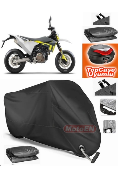 MotoEN Black Lock Compatible Husqvarna Supermoto 701 Tarpaulin Topcase Rear B...