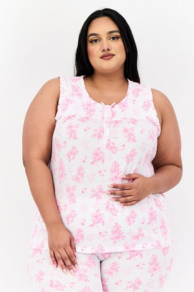 Celestial Dreams Women Plus Size 2 Pieces Allover Print Top And Bottom Pajama Set, Multicolor