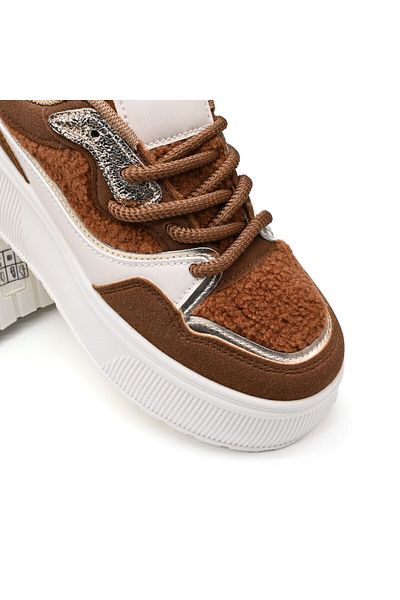 Tmall Pantofi Sport De Dama,Cu Platforma,Din piele ecologica intoarsa,D1409,Maro