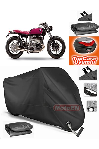 MotoEN Black Lock Compatible Bmw R 65 Tarpaulin Topcase Rear Bag Compatible M...