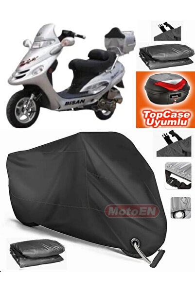 MotoEN قفل أسود متوافق مع Bisan Pacific 125 قماش القنب Topcase الخلفي حقيبة م...