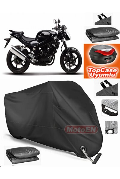MotoEN قفل أسود متوافق مع Hyosung GT 250 Naked Tarpaulin Topcase الخلفي المتو...