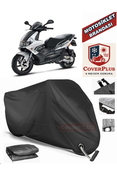 MotoEN Black Lock Compatible Gilera Runner 200 Motor Tarpaulin Motorcycle Tar...
