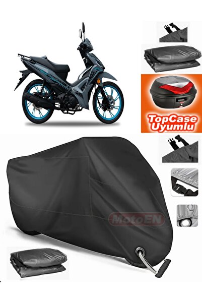MotoEN قفل أسود متوافق مع Yuki Solid 125 قماش القنب Topcase الخلفي حقيبة متوا...