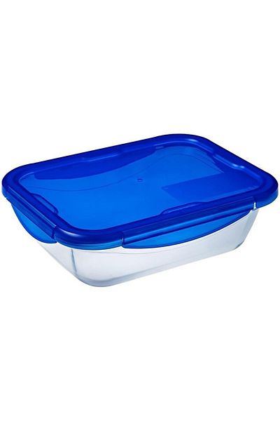 Pyrex Set 2 vase dreptunghiulare cu capac etans