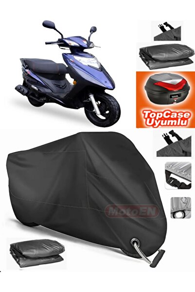 MotoEN قفل أسود متوافق مع Stmax Lindy 50 قماش القنب Topcase الخلفي حقيبة متوا...