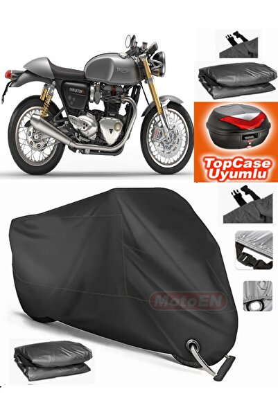 MotoEN قفل أسود متوافق مع Triumph Thruxton 1200 R من القماش المشمع Topcase ال...