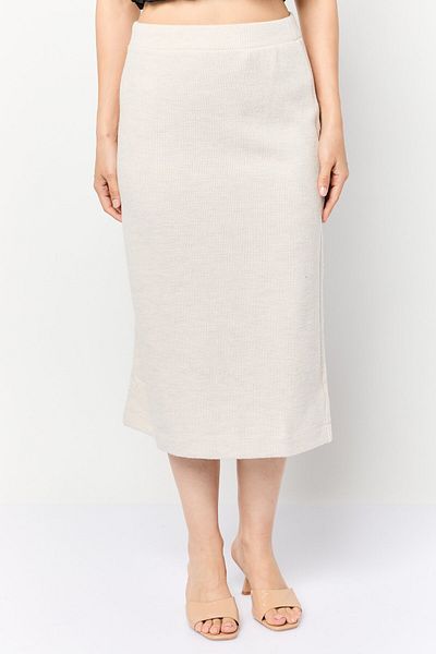 Esprit Women Knitted Midi Skirts, Beige