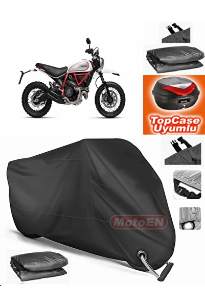 MotoEN قفل أسود متوافق مع Ducati Scrambler Desert Sled Tarpaulin Topcase الخل...