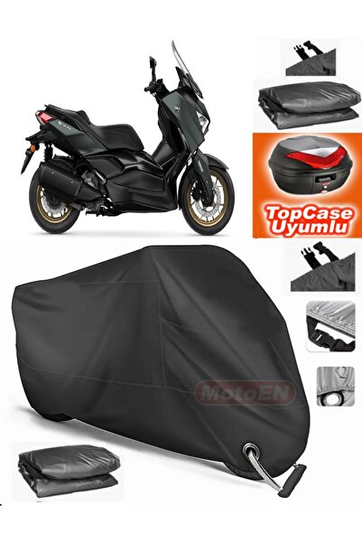 MotoEN قفل أسود متوافق مع Yamaha XMAX 300 Tech MAX من القماش المشمع Topcase ا...