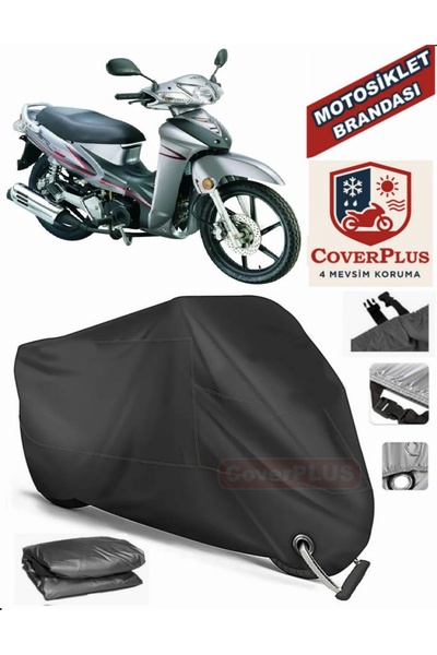MotoEN Black Lock Compatible Kymco Straight 150 Motor Tarpaulin Motorcycle Ta...