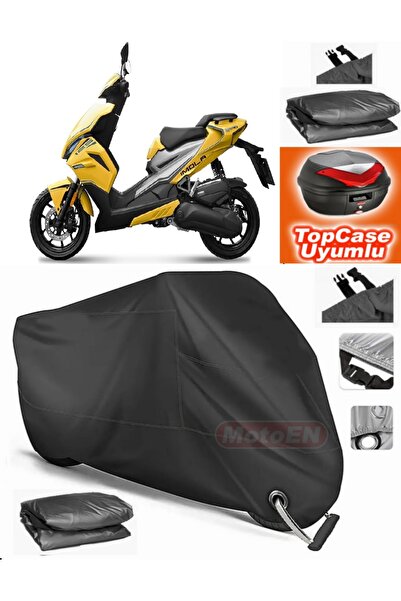 MotoEN قفل أسود متوافق مع Yuki Imola 125 قماش القنب Topcase الخلفي حقيبة متوا...
