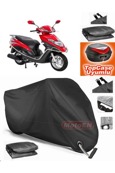MotoEN قفل أسود متوافق مع القانون Mati 125 قماش القنب Topcase الخلفي حقيبة مت...