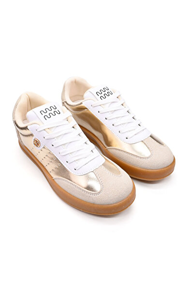 Tmall Pantofi sport pentru femei, din piele ecologică, D1406, aurii