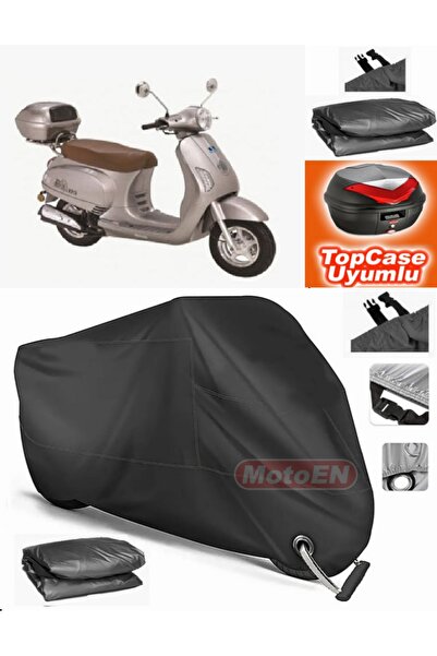 MotoEN Black Lock Compatible Bisan Sardes 125 Tarpaulin Topcase Back Bag Comp...