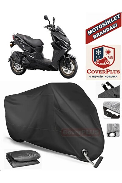 MotoEN Black Lock Compatible Kymco Krv 200 Motor Tarpaulin Motorcycle Tarpaul...