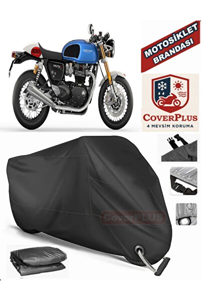 MotoEN Black Lock Compatible Triumph Thruxton Rs Motor Tarpaulin Motorcycle T...