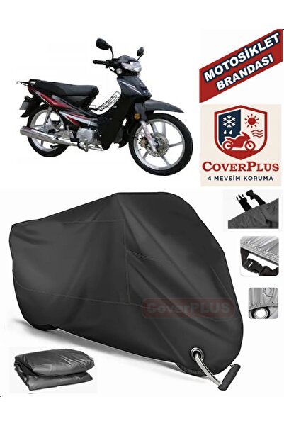 MotoEN Black Lock Compatible Bisan Roadstar Cub Motor Tarpaulin Motorcycle Ta...