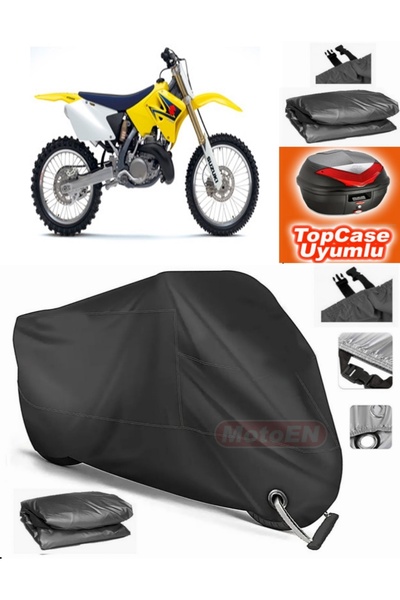 MotoEN قفل أسود متوافق مع سوزوكي RM 250 من القماش المشمع Topcase الخلفي المتو...