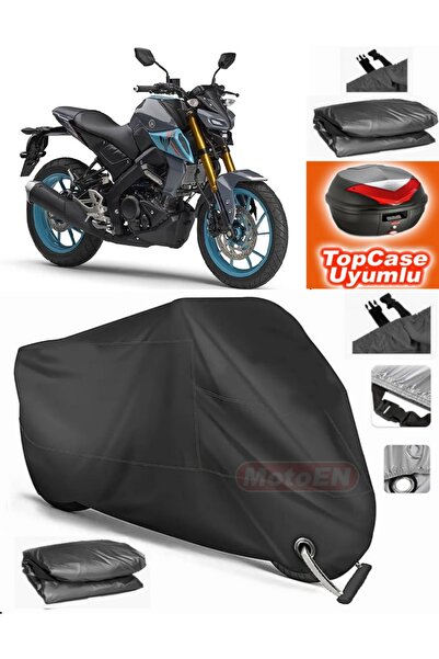 MotoEN قفل أسود متوافق مع Yamaha MT-125 قماش القنب Topcase الخلفي حقيبة متواف...