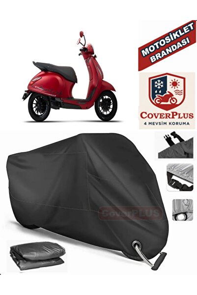 MotoEN Black Lock Compatible Bajaj Chetak Motor Tarpaulin Motorcycle Tarpauli...