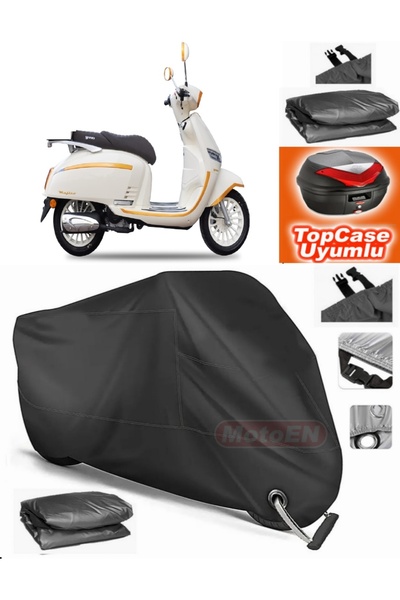 MotoEN قفل أسود متوافق مع Yuki Mojito 50 من القماش المشمع Topcase الخلفي المت...