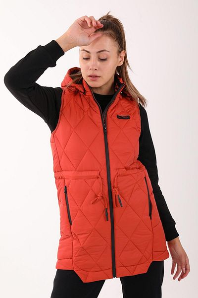 MARATON Regular Women Hooded Sleeveless Tile Vest 20371