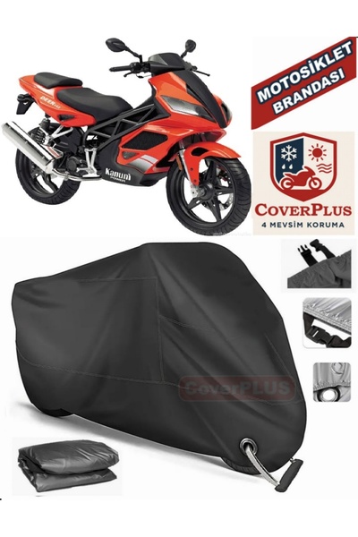 MotoEN Black Lock Compatible Kanuni Deer 152 Motor Tarpaulin Motorcycle Tarpa...