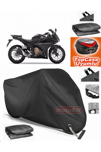MotoEN قفل أسود متوافق مع Honda CBR 500R من القماش المشمع Topcase الخلفي المت...