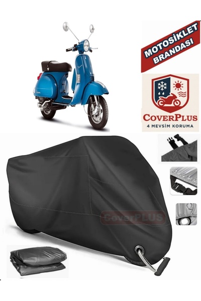 MotoEN Black Lock Compatible Vespa Px 150 Motor Tarpaulin Motorcycle Tarpauli...