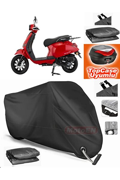 MotoEN Black Lock Compatible Mondial 50 Wing Tarpaulin Topcase Rear Bag Compa...