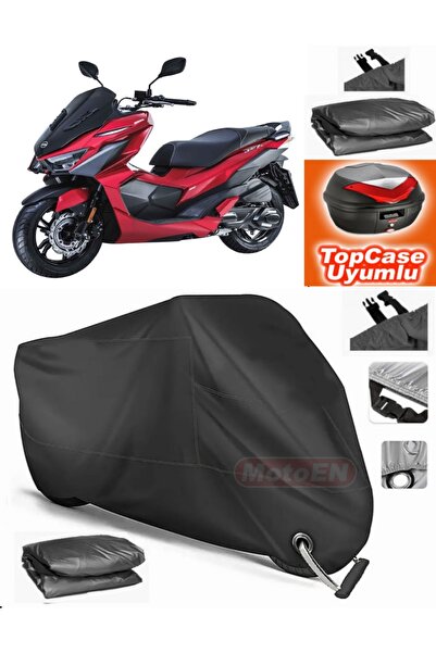 MotoEN Black Lock Compatible Sym Jet X 125 Tarpaulin Topcase Rear Bag Compati...