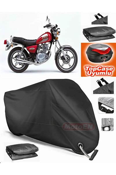 MotoEN قفل أسود متوافق مع سوزوكي GN 125 قماش القنب Topcase الخلفي حقيبة متواف...