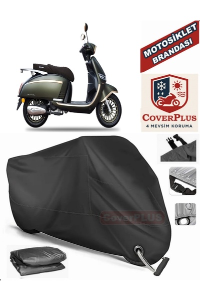 MotoEN Black Lock Compatible Yuki Risotto 50 Motor Tarpaulin Motorcycle Tarpa...
