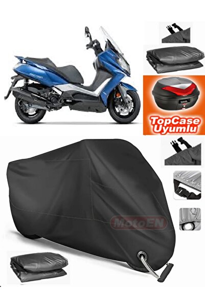 MotoEN Black Lock Compatible Kymco Downtown 350I Abs Tarpaulin Topcase Rear B...