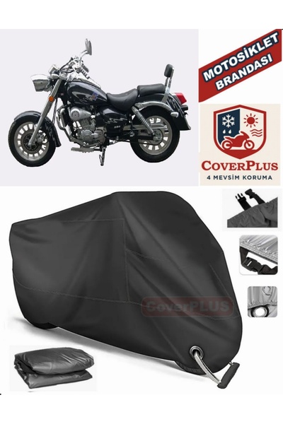 MotoEN قفل أسود متوافق مع Asia Pars 250 Motor Tarpaulin دراجة نارية قماش القن...