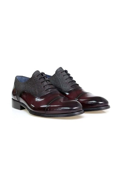 Butik Bordo Color Lace-Up Genuine Leather Men's Shoes