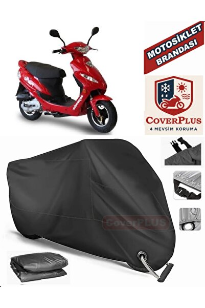 MotoEN Black Lock Compatible Asia Polo 50 Motor Tarpaulin Motorcycle Tarpauli...
