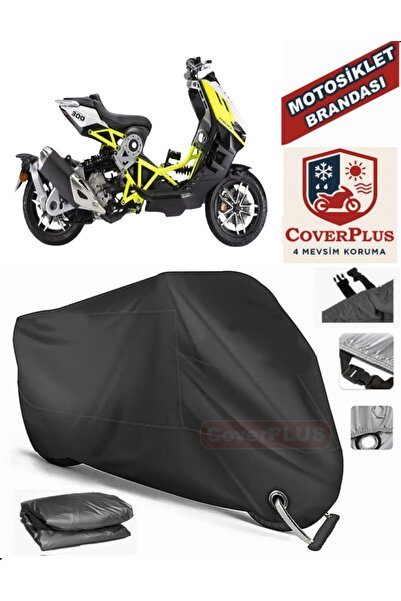 MotoEN Black Lock Compatible Dragster 300 Motor Tarpaulin Motorcycle Tarpauli...
