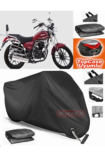 MotoEN قفل أسود متوافق مع Falcon Crown 150 قماش القنب Topcase الخلفي حقيبة مت...