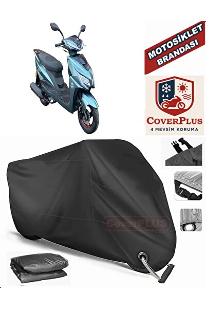 MotoEN Black Lock Compatible Arora Bravo 50 Motor Tarpaulin Motorcycle Tarpau...