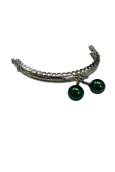 EleganTShoP Метална овална клипса за портмоне с мъниста 11 см M7