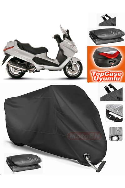 MotoEN Black Lock Compatible Piaggio X8 400 Ie Tarpaulin Topcase Rear Bag Com...