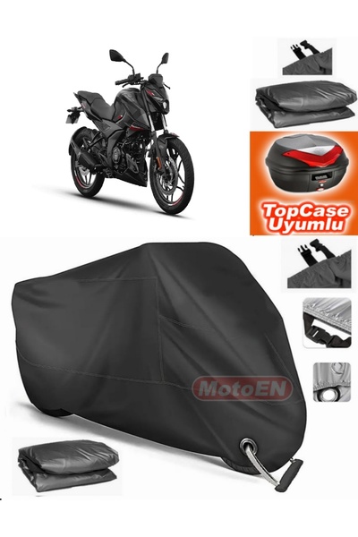 MotoEN Black Lock Compatible Bajaj Pulsar N 250 Tarpaulin Topcase Rear Bag Co...