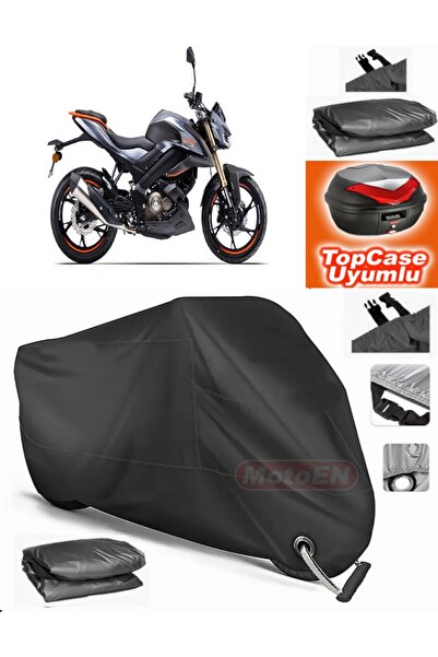 MotoEN Black Lock Compatible Qj Srk125 S Tarpaulin Topcase Rear Bag Compatibl...