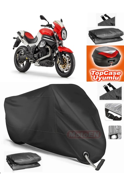 MotoEN Black Lock Compatible Moto Guzzisport 1200 Tarpaulin Topcase Rear Bag ...