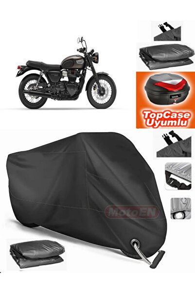 MotoEN Black Lock Compatible Triumph Bonneville T100 Tarpaulin Topcase Rear B...