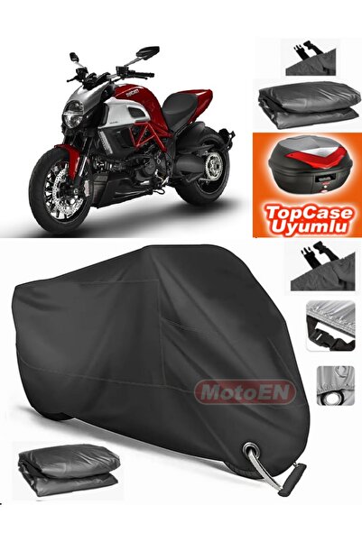 MotoEN Black Lock Compatible Ducati Diavel Strada Tarpaulin Topcase Rear Bag ...