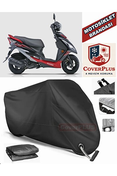MotoEN Black Lock Compatible Haojue Hj 125t-10 Motor Tarpaulin Motorcycle Tar...